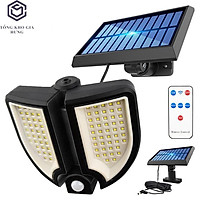Đèn năng lượng mặt trời solar light mini giá rẻ có điều khiển dùng trong nhà và sân vườn 25w, cảm biến chuyển động YT90