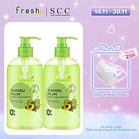 Combo 2 chai Gel tắm Fresh Organic Sáng da rạng rỡ chiết xuất Mận kakadu hữu cơ 500g