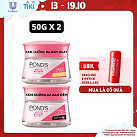 Bộ Đôi Kem Dưỡng Da Ngày Và Đêm Trắng Hồng Rạng Rỡ Pond's White Beauty (50g)