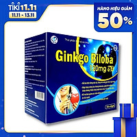 GINKGO BILOBA - Viên uống hỗ trợ chức năng não bộ, Giúp tăng cường lưu thông máu não, Giúp an thần, hỗ trợ điều trị rối loạn giấc ngủ (Hộp 100 viên)
