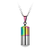 Mini Openable Hollow Pendant Pills Design Waterproof Keychain Ashes Holder, Charm Pendant Pill, Chain
