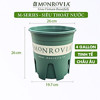 Chậu nhựa trồng cây MONROVIA 4 Gallon, Dòng M-Series, chậu trồng cây, chậu cây cảnh mini, để bàn, treo ban công, treo tường, cao cấp, chính hãng thương hiệu MONROVIA
