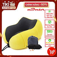 Gối Ngủ Văn Phòng Du Lịch + Kèm Bịt Mắt, Bịt Tai – Gối Ngủ Chữ U Chất Liệu Memory Foam Chính Hãng miDoctor