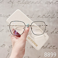 Gọng kính cận nữ Lilyeyewear mắt kính vuông to đa giác chất liệu kim loại thanh mảnh nhẹ nhàng màu sắc thời trang 8899