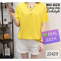 15459 Áo BIG SIZE cổ tim d â y chéo , đính ch â u