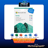 Phần mềm Microsoft 365 Family English APAC EM Subscr 1YR Medialess P8 (6GQ-01555) - Hàng Chính Hãng