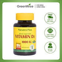 Viên Uống Bổ Sung Vitamin D3 1000 IU Giúp Xương Khỏe Mạnh Nature's Plus - Hộp 180 Viên