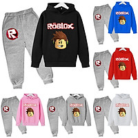 ROBLOX Bộ Đồ Gồm 2 Món Áo Hoodie Tay Dài In Hình Hoạt Hình Và Quần Dành Cho Bé Trai Bé Gái 2021