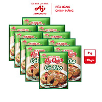Lốc 10 gói gia vị nêm sẵn Cá Kho Aji-Quick 31g