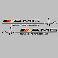 Bộ 2 tem dán gương chiếu hậu ô tô AMG