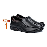 Giày Tăng Chiều Cao Nam T&TRA Tăng Cao 5Cm- S1071 Đen - Chất Liệu Da Bò Cao Cấp, Đế Cao Su Đúc , Phần Tăng Cao Ẩn Bên Trong