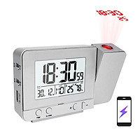 Đồng Hồ Báo Thức Kỹ Thuật Số Tích Hợp Nhiệt Kế / Độ Ẩm 180 Độ 12 / 24h Kèm Sạc Usb Tiện Dụng Cho Phòng Ngủ