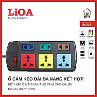 Ổ cắm kéo dài đa năng kết hợp LiOA - 2200W 6 ổ cắm 3D3S32