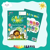 Sách tô màu chủ đề Động vật hoang dã tập 8 - Cho cả bé trai, bé gái - 2 tuổi, 3 tuổi, 4 tuổi - Hapiki book
