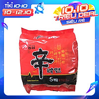 Lốc 5 Gói Mì Shin Cay Nong Shim Hàn Quốc (120g / Gói)