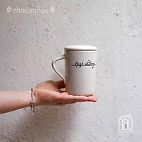 Cốc sứ Good Morning Nhà của Nâu cốc uống nước văn phòng thể tích 400ml Cốc đôi quà sinh nhật quà tân gia