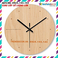 Đồng hồ Gỗ treo tường chất liệu gỗ máy kim thiết kế in theo yêu cầu decor trang trí nhà và quán cafe