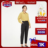 Áo sơ mi nữ thiết kế cơ bản kết hợp tay dài phối măng sết GUMAC AB535