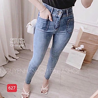 Quần jean nữ lưng cao King168, quần bò nữ cao cấp co dãn QJNU627