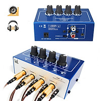 Mini Professionnel 4 Canaux Casque Ecouteur Audio Stéréo Amplificateur Amp Mixer