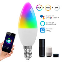 Wifi APP Control RGBCW Color Changing Light Bulb 300LM E14 Multi-Color Dimmable Lamp for Alexa Tmall Genie