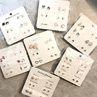 Set 6 đôi khuyên tai mini các ngày trong tuần Set hoa tai tuần