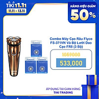 Combo Máy Cạo Râu Flyco FS-371VN Và Bộ Lưỡi Dao Cạo FR8 (3 Bộ)