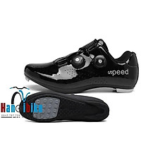 Giày đạp xe không cá Speed 2 khóa vặn - Đen