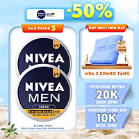 Combo 2 Kem Dưỡng Da Nam NIVEA MEN Creme 3in1 Giúp Giảm Nhờn, Sáng Da, Cấp Ẩm (30ml) - 83923