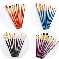 Bộ Cọ Chuyên Dụng Để Tô Vẽ Tranh Sơn Dầu, Màu Nước Acrylic (10 cây- có sẵn)