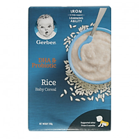 Bột ăn dặm Gerber DHA&Probiotic Rice bột gạo hộp giấy 200g - 84464