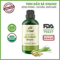 Tinh dầu Sả Chanh 24Care 100ML - Chiết xuất thiên nhiên, thơm phòng, đuổi muỗi.