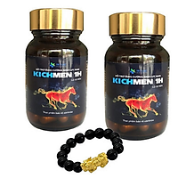 Bộ 2 Hộp Kichmen 1h - Viên Uống Hỗ Trợ Tăng Cường Sinh Lý Nam Tặng kèm Vòng tay Tỳ Hưu Cho Quý Ông Thêm Lịch Lãm