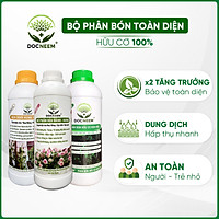 Combo Phân bón toàn diện Đậu tương Humic, Dịch chuối, Kích Hoa (3 lít), thương hiệu Docneem, cung cấp dinh dưỡng chuyên biệt cho từng giai đoạn phát triển của cây kiểng, hoa hồng, hoa lan, nguồn gốc hữu cơ, an toàn dễ sử dụng