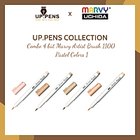 Combo 4 bút lông đầu cọ viết calligraphy Marvy Artist Brush 1100 - UP.PENS Collection