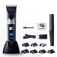 Tông đơ cắt tóc điện chuyên nghiệp lưỡi gốm không thấm nước màn hình LED HATTEKER Professional Electric Hair Clipper