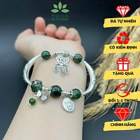 Vòng charm bạc TUDO T.A Ưu Linh Xanh Lá mix Ng Bích, túi tiền, dreamcatcher - Tài lộc, May Mắn - nữ mệnh Mộc Hỏa