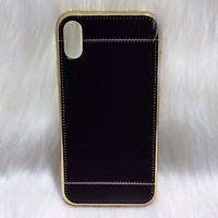 Ốp điện thoại vân da silicon dẻo chống sốc cho iPhone X - Hàng chính hãng