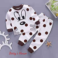 4-way stretch cotton long-sleeved children's clothing set for babies from 0-5 years old