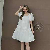 Đầm Babydoll Kèm Nơ Chéo Nhung Có Lót Trong - Hậu Nguyễn Store