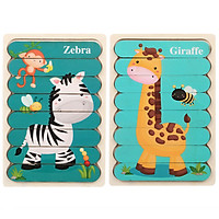 Set 2 bảng gỗ xếp hình 3D cho bé - Mẫu ngẫu nhiên
