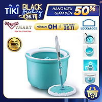 Bộ Cây Lau Nhà Xoay Tay 2 Bông Lau Lock&Lock Corner ETM494 (330 x 235 mm) - Xanh Biển