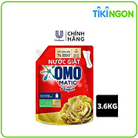 Nước giặt OMO Matic Comfort hương Tinh dầu thơm cho máy giặt cửa trên, xoáy bay vết bẩn, hương thơm bền lâu, túi 3.6kg