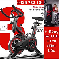 Xe đạp tập gym thể dục tại nhà Spin Bike, kiểu dáng thể thao Tặng kèm đồng hồ+Trụ đấm bốc