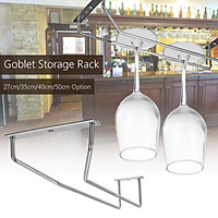 Chrome Cabinet and Bar Wine Glass Holder Hanging Rack Storage Rail Low Profile #35cm