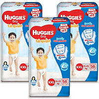 Combo 3 Gói Tã Quần Huggies Dry Gói Cực Đại XXL56 (56 Miếng)