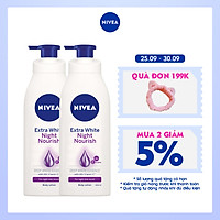Bộ đôi Sữa Dưỡng Thể Trắng Da Nivea Ban Đêm (400ml) - 88126
