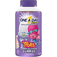 Kẹo Dẻo One A Day Kids Trolls Bổ Sung Vitamins A, B6, B12, C, D, E, Kẽm, Folic Acid & Biotin Cho Trẻ (180 Viên)