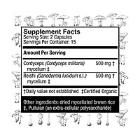 Host Defense, CordyChi Capsules, Helps Reduce Stress and Fatigue, Mushroom Supplement with Cordyceps and Reishi, Vegan, Organic, Gluten Free, 120 Capsules (60 Servings)