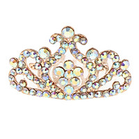 Girl Princess Rhinestone Tiara Crown with Comb Plum Blossom Crown for Little Girls Party Favors